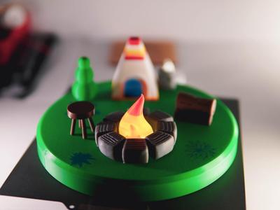 A Quiet Camp Tea Light Diorama