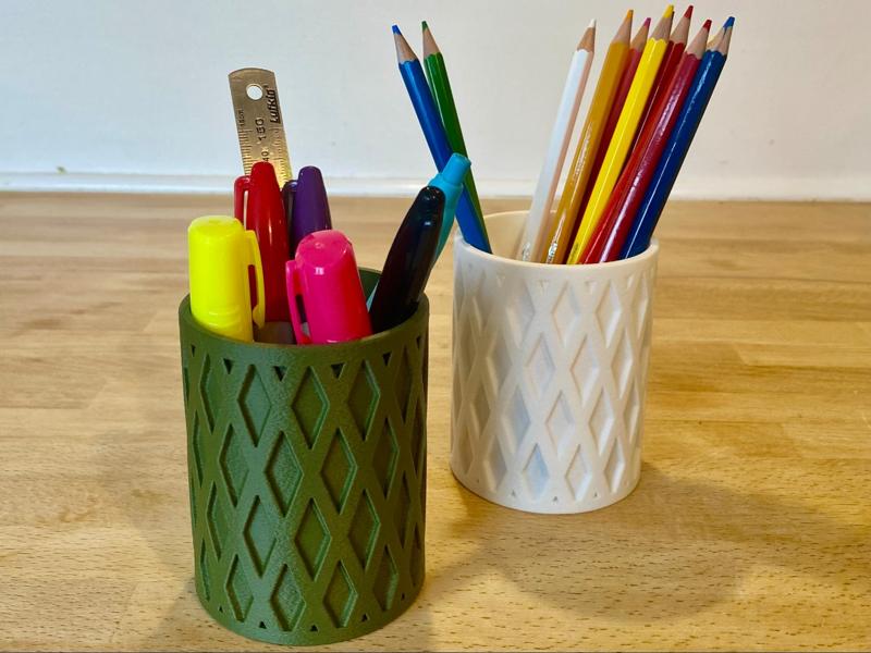 Diamond Style Stationary Holder - Pen Pencil Pot