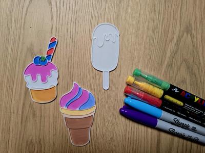 Cute Icecream DIY Coloring Pack Fun Gift Decor