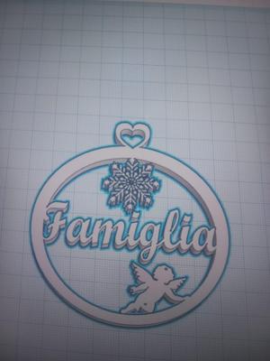 Palla con angelo e scritta famiglia