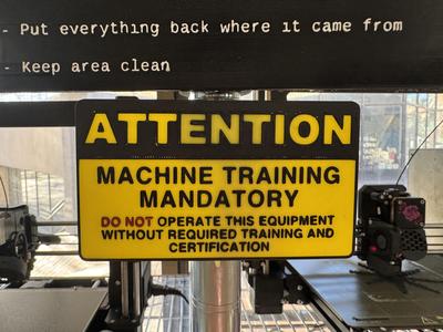 Warning Sign - Training Mandatory