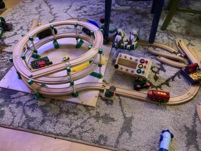Brio Train Spiral Supports - Hybrid Prints & Birch Dowels