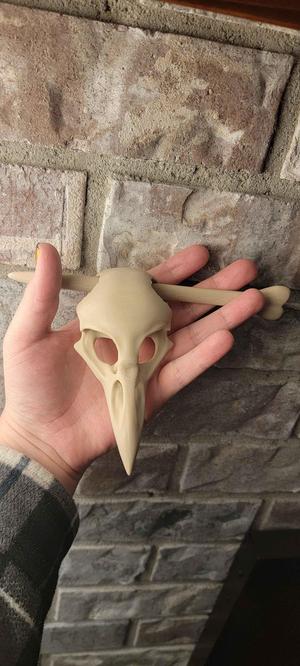Crow Skull Hair Pin