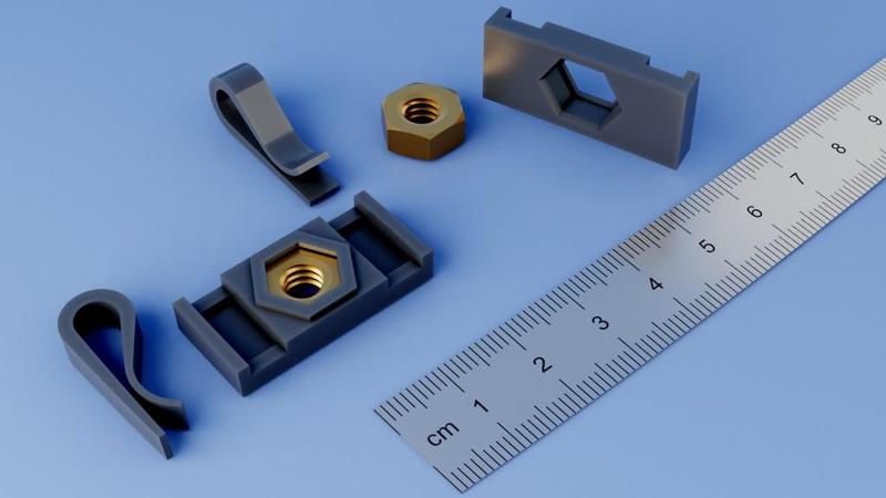 Captive nut for sheet metal edge (v1.0.0) /Ecrou prisonnier pour bord de tôle