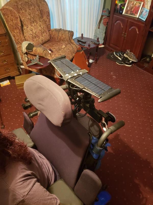 Wheelchair spoiler tail fins and headrest support