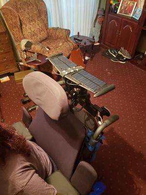 Wheelchair spoiler tail fins and headrest support