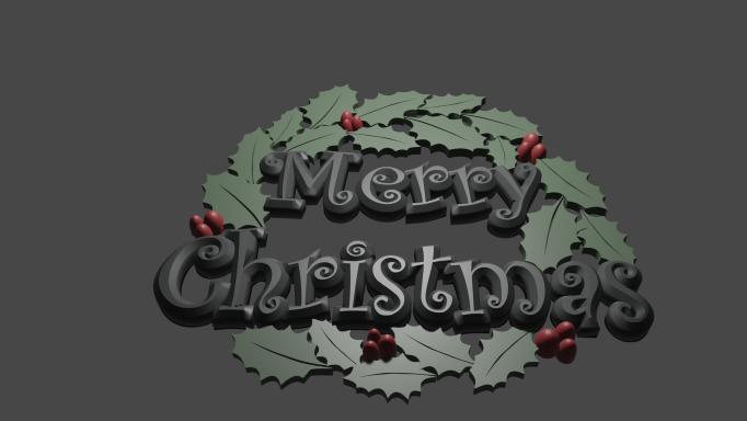 Merry Christmas Table Decor/Cake Topper
