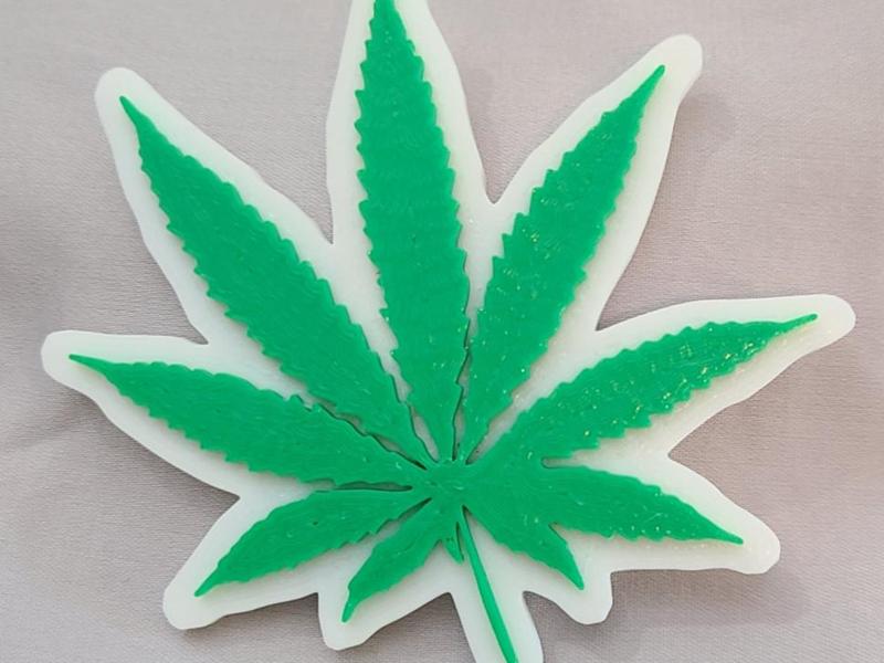 Marijuana leaf fridge magnet
