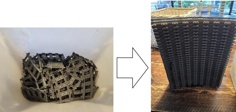 Lego train rails / track organizer for 62 tracks (curved, straight & flex rails)