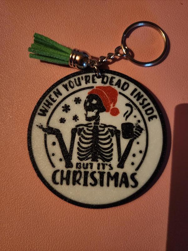 Dead Inside Christmas Keychain