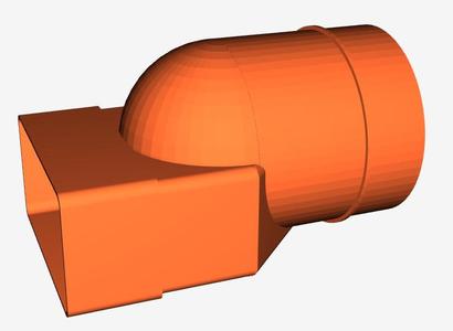 Rectangle Ventilation 110x55mm to 100mm Ø V2.