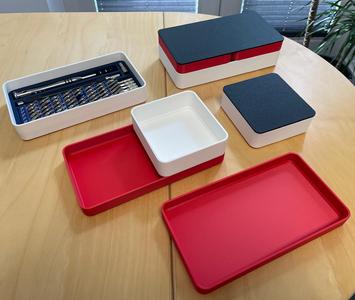 stapelbare Schalen mit Deckel und ifixit inlay