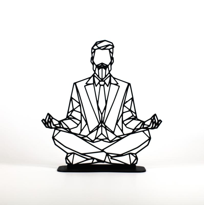 Geometric Low Poly Meditating Gentleman