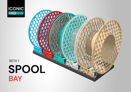 Spool Bay — Filament spool cabinet holder / stand with Filament test cards (BETA)
