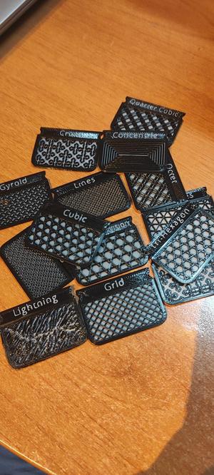 Cura Infill Sample Swatches Version 2