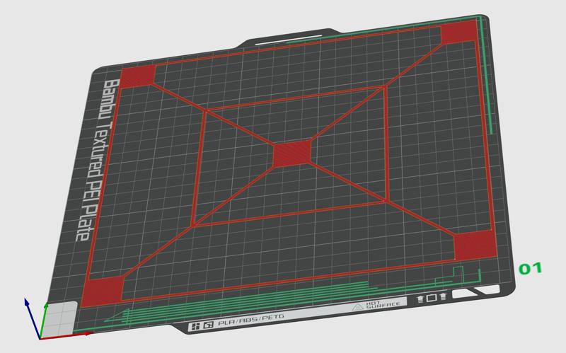 First Layer Test Print - X1C P1P - Adjusted for New Flow Calibration Pattern