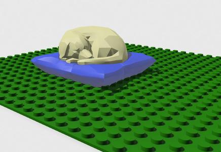 sleeping lego dog