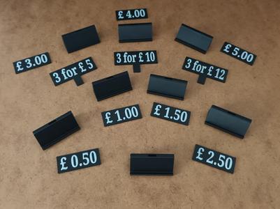 UK Pound - Market Stall Price Tags & Display Stand