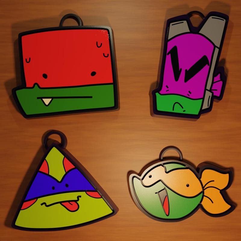 TMNT 2018 keychains