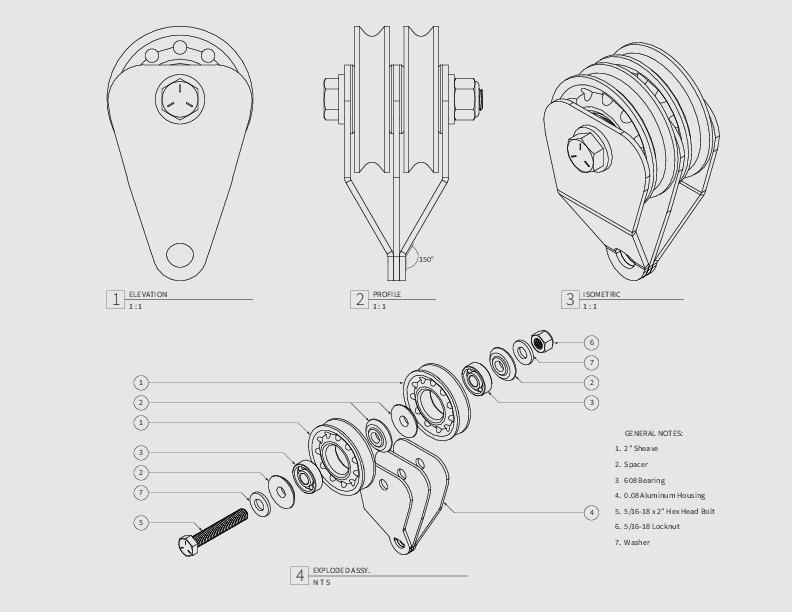 2" Spit House Double Pulley