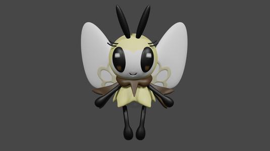 Pokemon inspired, Ribombee, Tabletop DnD miniature