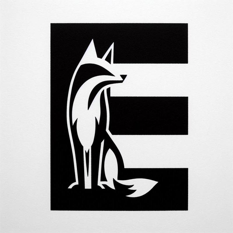 Fox alphabet: Letter E (version 4)