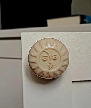 Sun Moon Face Embossed Knob 45mm Diameter