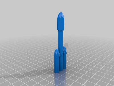 Low Poly Falcon Heavy Splitted with pins for better Conection