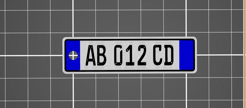 Portachiavi targa italiana MMU Facile