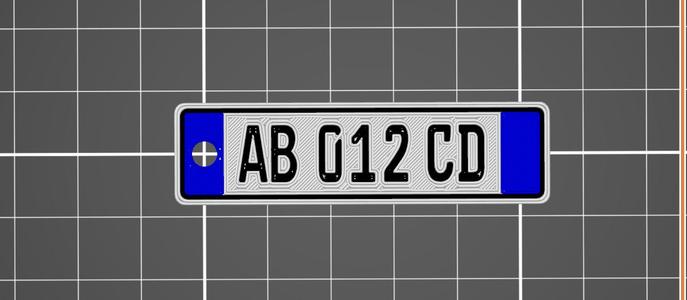 Portachiavi targa italiana MMU Facile