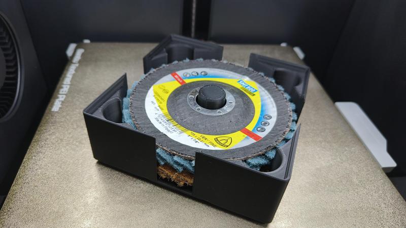 Gridfinity angle grinder disk holder - 125mm