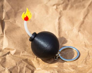 Bomb keychain. Satisfying. No glue assembly.