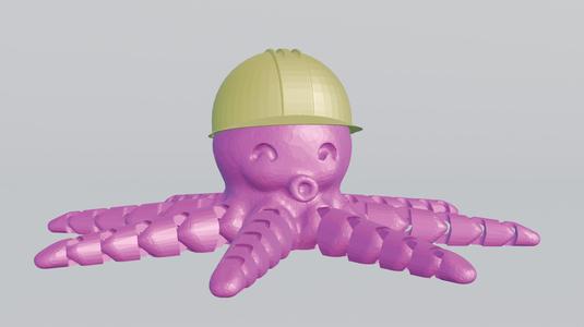 octopus with builder cap