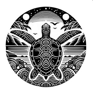Wall art or coaster: Turtle 6 (two colours)