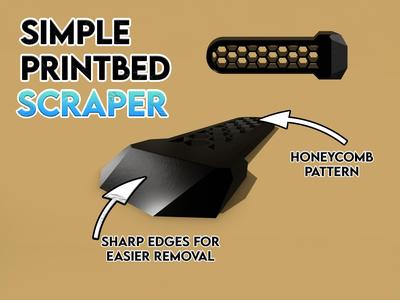 Print bed scraper with honeycomb pattern Easy print