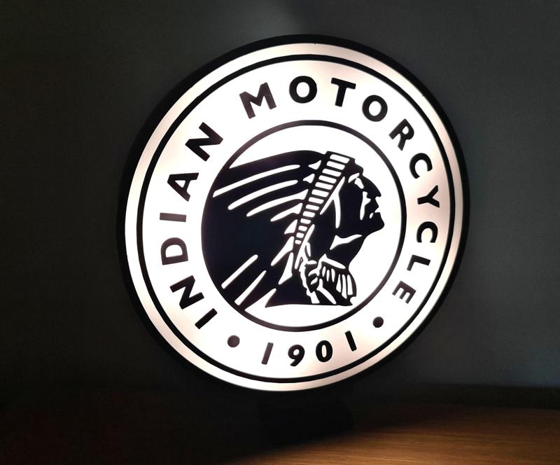 Easy Print Any Any Printer Indian Motorcycles Scout Sixty Chief Challenger Chieftain Springfield Roadmaster Elite Pursuit eFTR LED Boxlight Workshop Garage Wall or Desk Mounted Lamp Light