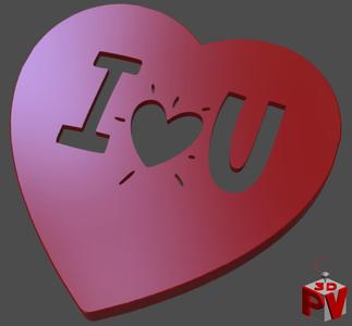 Heart Box I Love U Cutout Lid