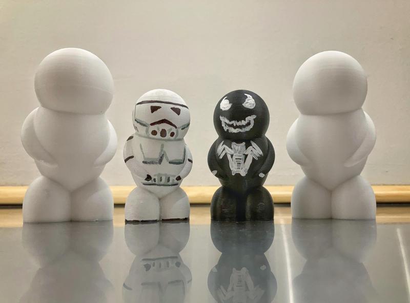 Roundly a blank figure to paint and customize.