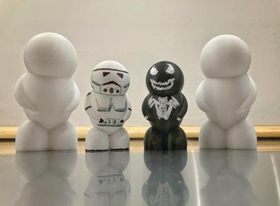 Roundly a blank figure to paint and customize.