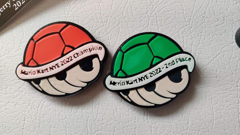 Mario koopa shell fridge magnet - quad-color