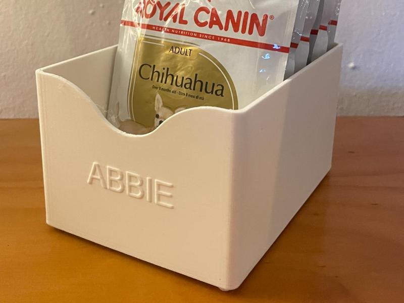 Container for Dog and Cat Pate Sachet Storage