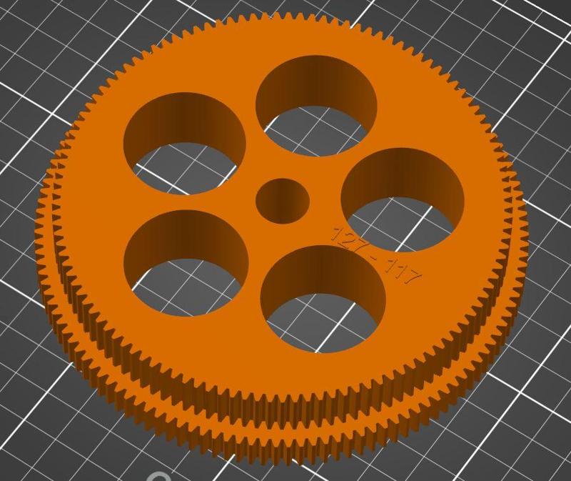 Doppelzahnrad 117-127 für Bernardo P600G, Double gear 117-127 for Bernardo P600G