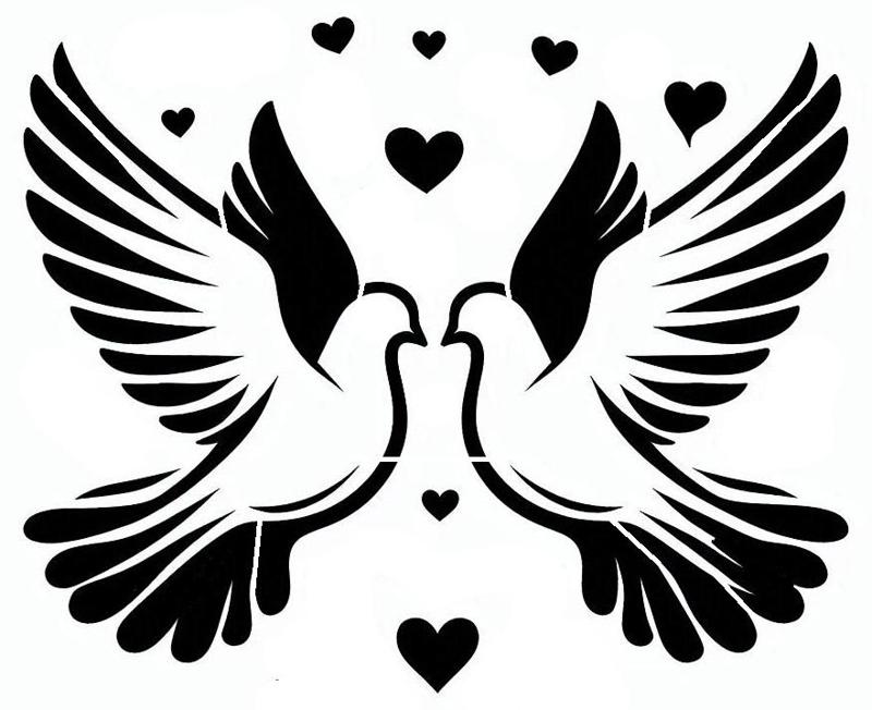 Stencil: Lovebirds 3