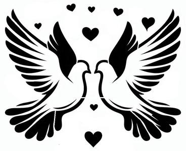 Stencil: Lovebirds 3