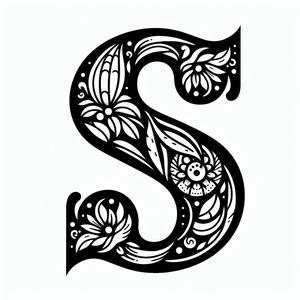 Frottage creation: letter S (version 2)