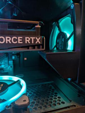 GPU Support Bracket Mounted to 140mm Fan - Longer Support
