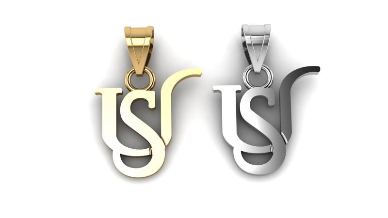 us alphabet pendant 3d printable model