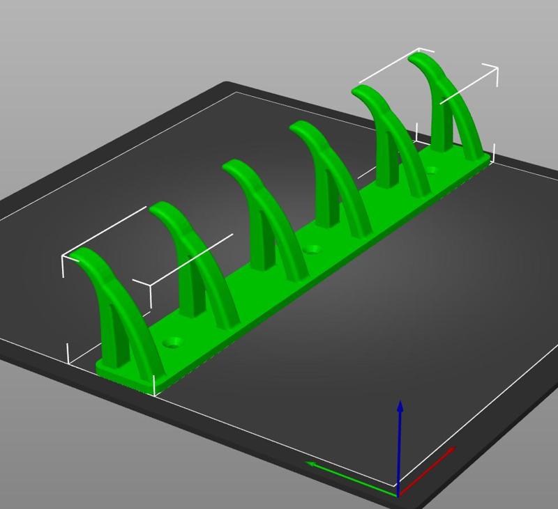 Wall-mounted coat rack with 6 hooks