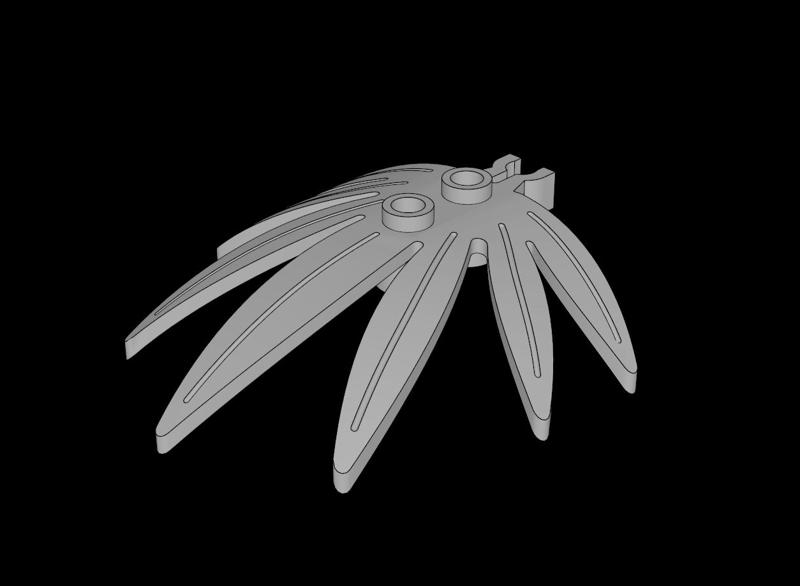 Lego Compatible (30239.dat) Plant Leaves  6 x  5 Swordleaf with U-Clip