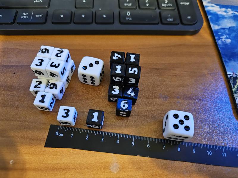 10mm Die ( Dice ) with numbers for MMU or Multi-Extruder